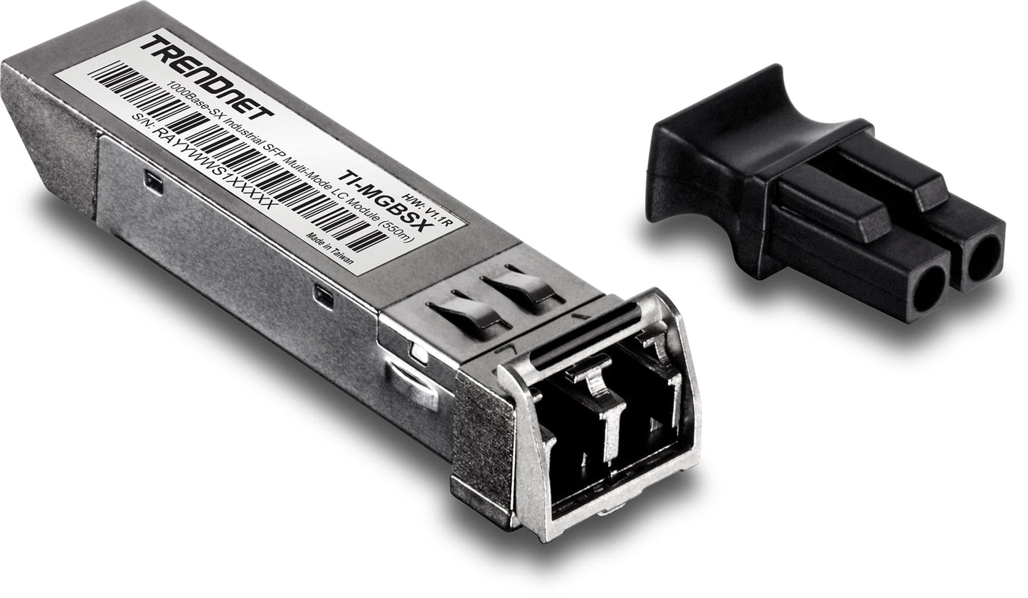 TRENDnet 1000Base- SX Industrial SFP to RJ45 Multi-Mode LC Module, TI-MGBSX, Up to 550m (1,804 Ft), IEE 802.3z, ANSI Fiber Channel, Data Rates up