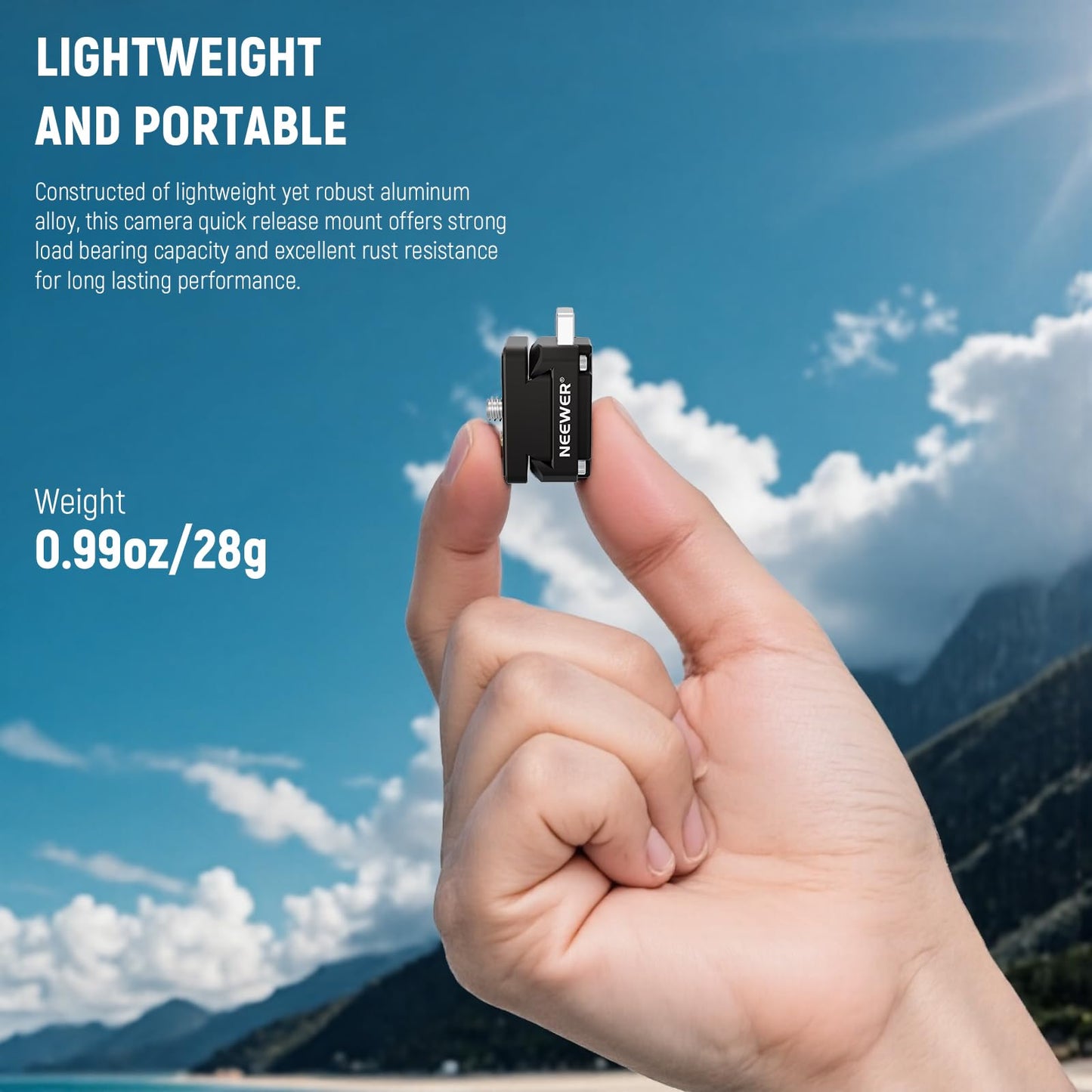 NEEWER Action Camera Quick Release Plate Compatible with Insta 360 x4 x5, Aluminum Tripod Mount QR Adapter Accessories Kit with 1/4" Thread Hole