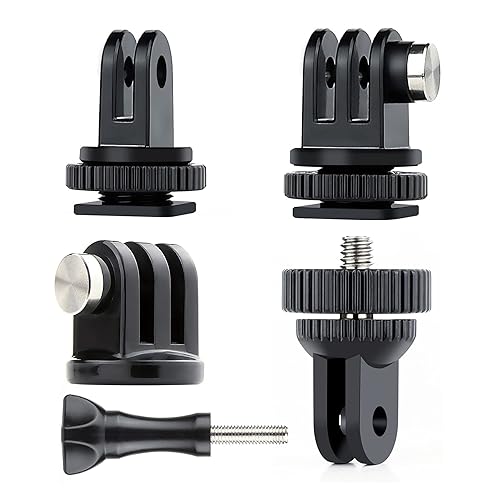 SOONSUN Tripod Mount Kit with 1/4"-20 Conversion Adapter and Cold Shoe Mount with 1/4" Thread, Compatible with GoPro Hero 13 12 11 10 9 8 7 6 5, DJI