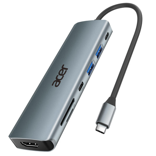 Acer USB C Hub, 7 in 1 Multi-Port Adapter for Laptop, 4K, HDMI Splitter with 2 USB A 3.1 & Type-C to HDMI Data Port, PD 100W Charging, SD Card Reader