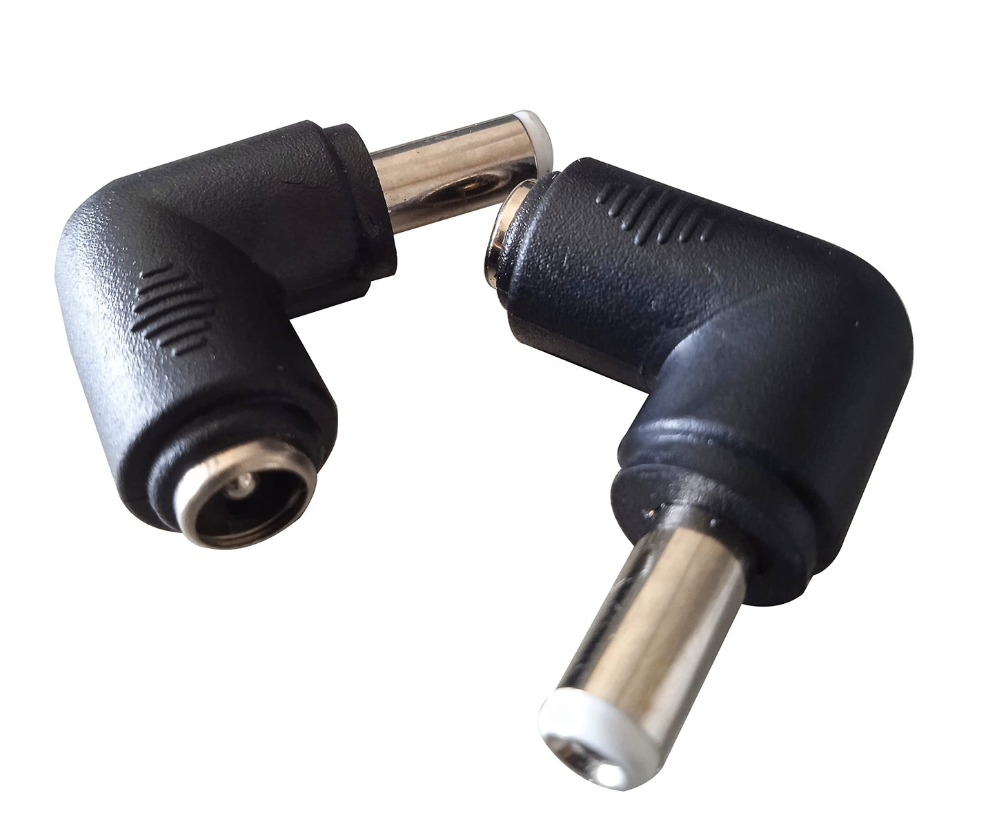 SHANFEILU DC Power Connector Adapter 90 Degree Angle DC5.5 x 2.5mm Male Plug to 5.5x2.1mm Female Jack Adapter Coupler DC 5521 Female to 5525 Male