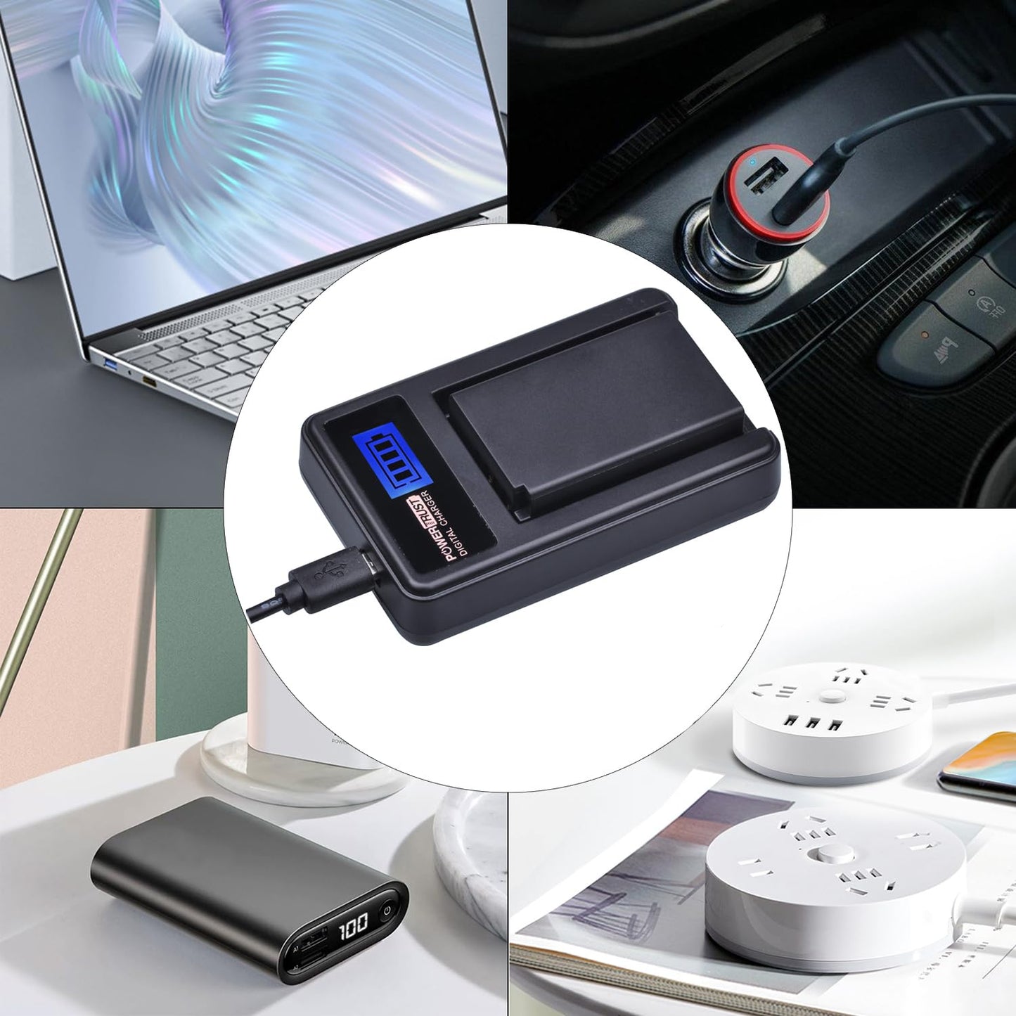 PowerTrust 2 Pack EN-EL20 EN-EL20a Camera Battery and LCD USB Charger for NIKON 1 J1 J2 J3 S1 AW1 CAMERA Batteries