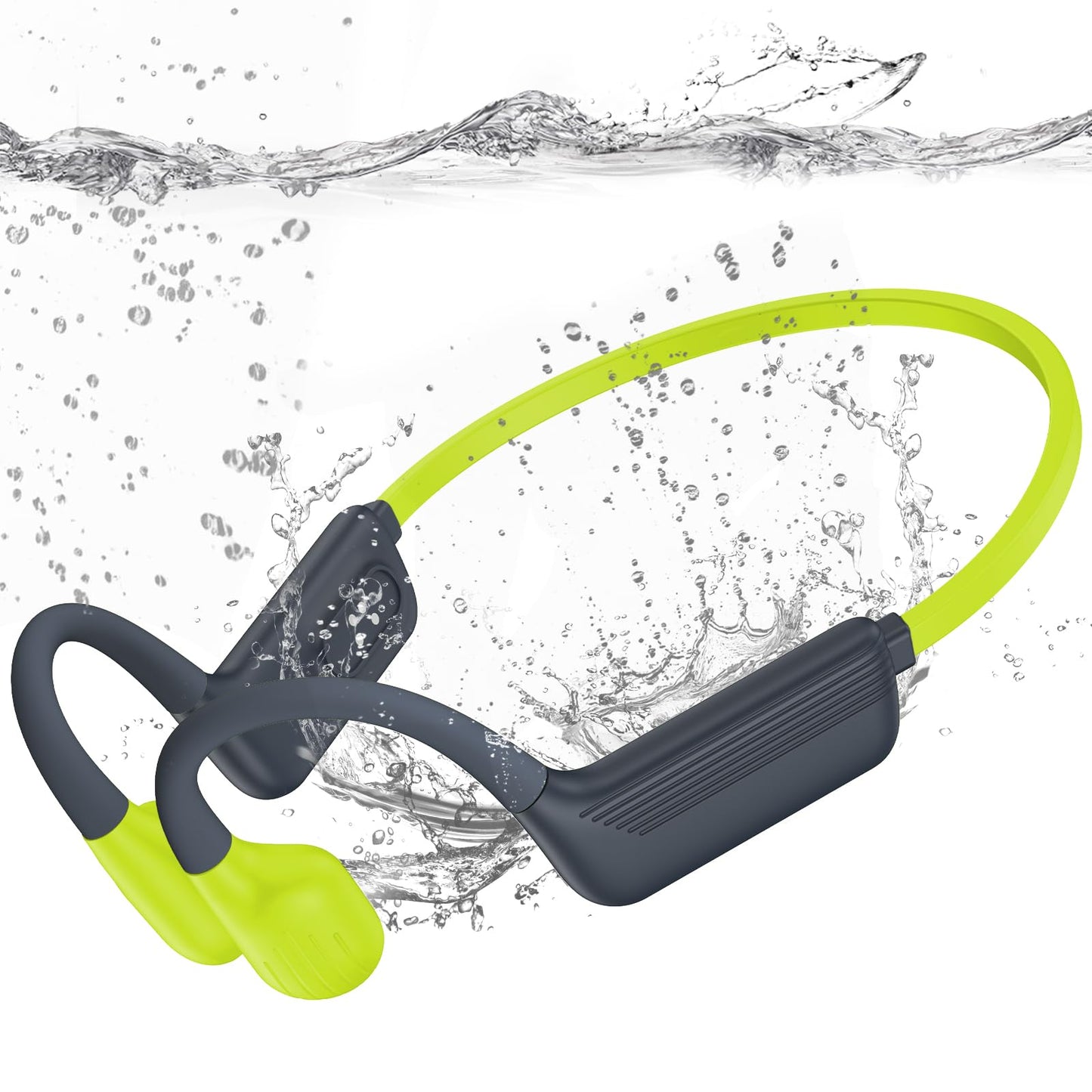 Liquid Silicone Swimming Headphones-Bone Conduction Headphones, IP68 Waterproof Underwater Earphones, LiteSurge Bluetooth Soft/Skin Open Ear Swim…