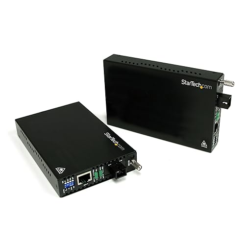 StarTech.com 10/100 Mbps Ethernet Single Mode WDM Fiber Media Converter Kit SC 20km, TAA (ET90110WDM2)