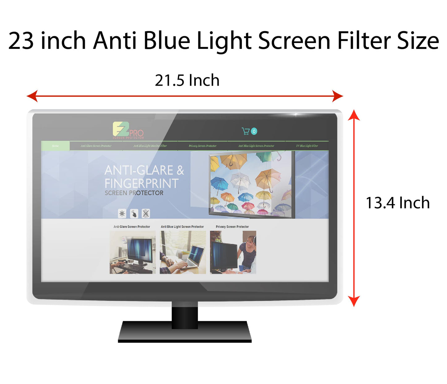 Anti Blue Light Screen filter for 23 Inches Widescreen Desktop Monitor, Blocks Excessive Harmful Blue Light, Reduce Eye Fatigue and Eye Strain