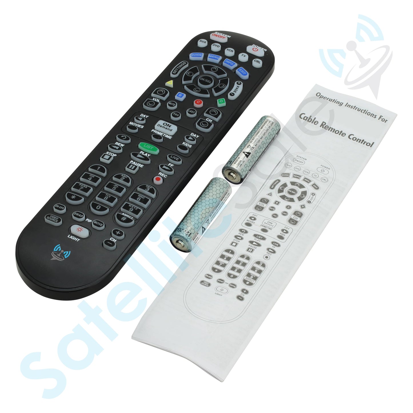 SatelliteSale Remote Control Replacement UR5U-8780L Clikr5 Compatible with Spectrum/Charter Cable Set-Top Boxes, TVs, and Audio Devices - Matte Black