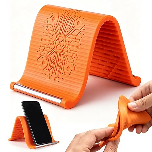 Starsurp Portable Foldable Silicone Aluminum Phone Holder, 2026 New Flexible Silicone Phone Holder, Folded into Any Shape, Universal Adjustable