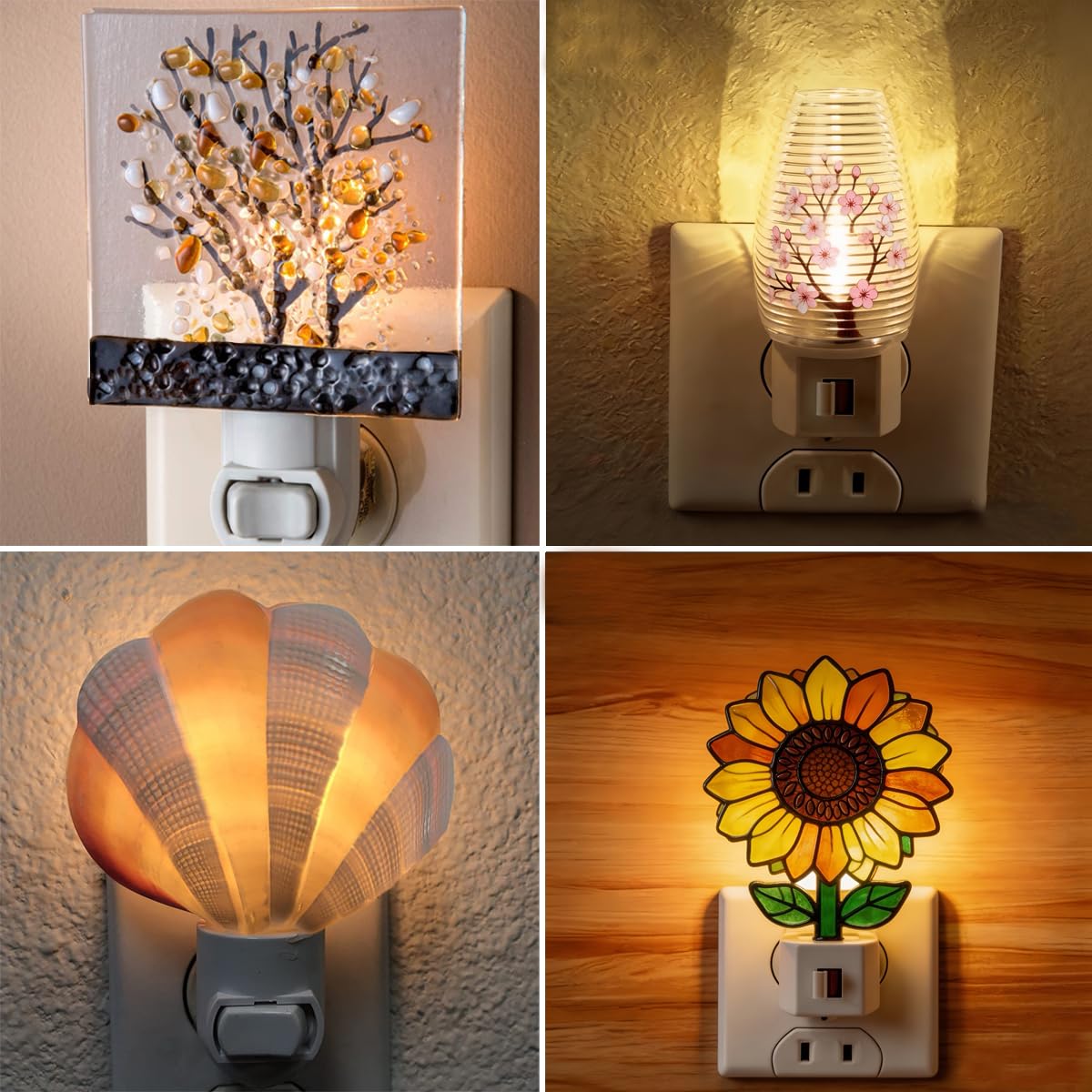 WokHok Night Light Bulbs, C7 Candelabra LED Light Bulbs for Window Candles/Chandeliers/Night Lights, E12 Chandelier Base, 4W & 7W Incandescent
