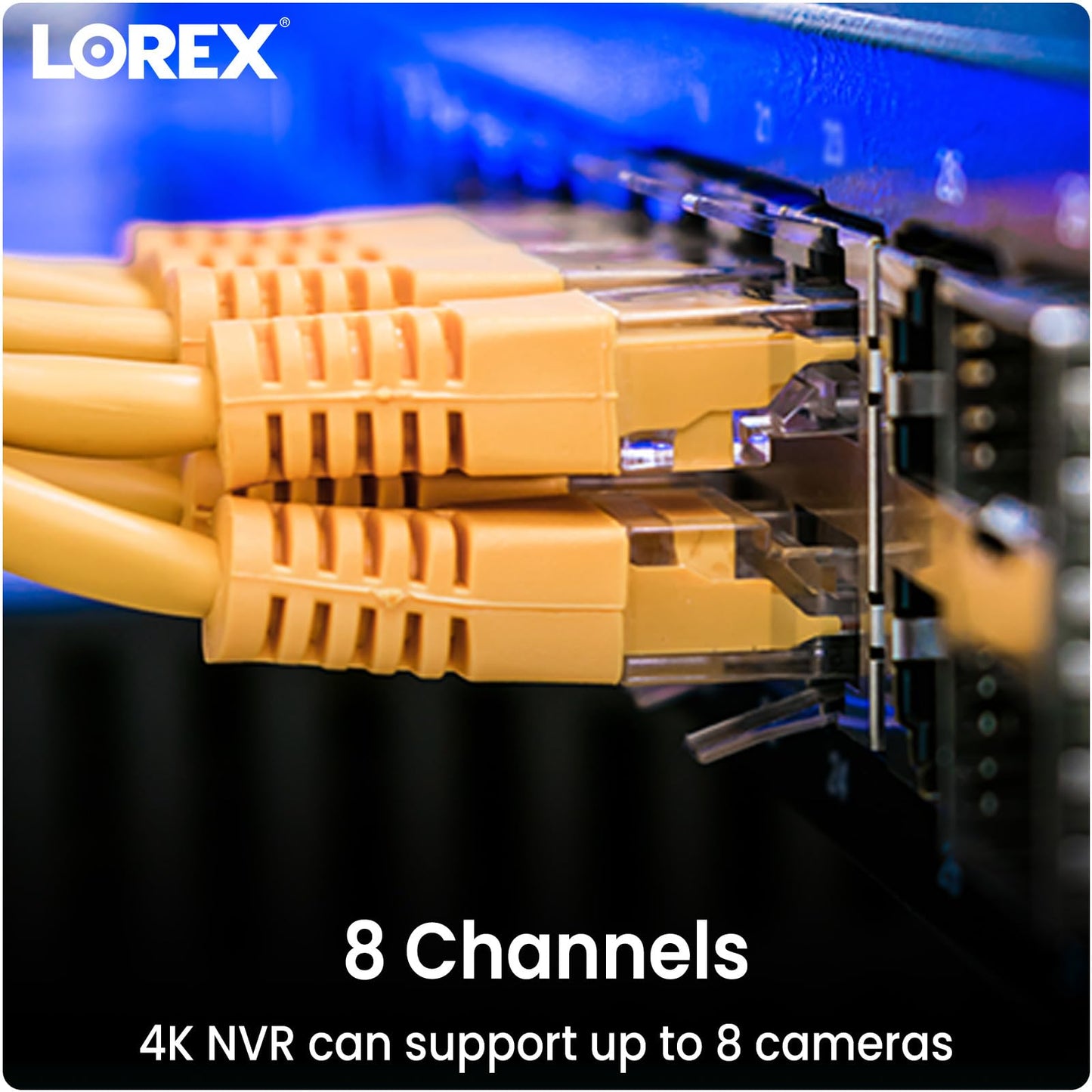 Lorex Fusion 4K Security Camera System w/ 2TB NVR - 8 Channel PoE Wired Home Security System w/ 4 Metal Cameras - Motion Detection, Color Night