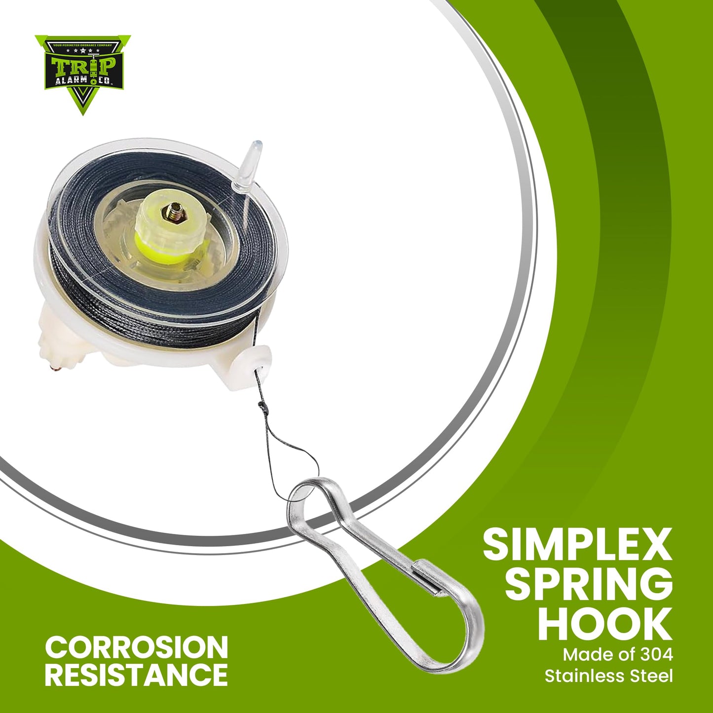 Trip Alarm Co Kevlar Tripwire 85ft Reusable Reel - Silicone Coated Wire Cord for Perimeter Trip Alarm - Lightweight, Military-Grade Silicone Wire for
