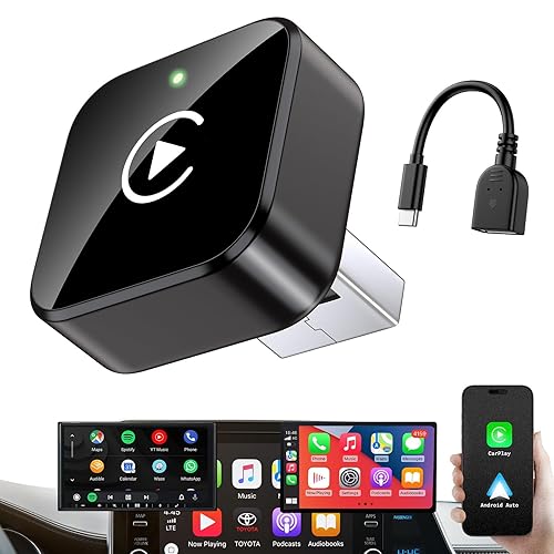 iGENJUN Wireless CarPlay Adapter 2026 Upgrade Mini Design, USB/USB-C Plug & Play Converts CarPlay to Wireless - Easy Use Fast Stable Connection Car