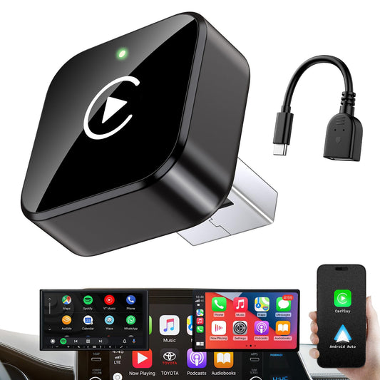 iGENJUN Wireless CarPlay Adapter 2026 Upgrade Mini Design, USB/USB-C Plug & Play Converts CarPlay to Wireless - Easy Use Fast Stable Connection Car