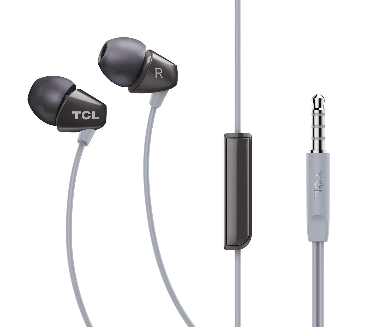 TCL SOCL100BK Socl 100 in-Ear Earbuds Wired Headphone with Passive Noise Isolation and Built-in Mic - Phantom Black