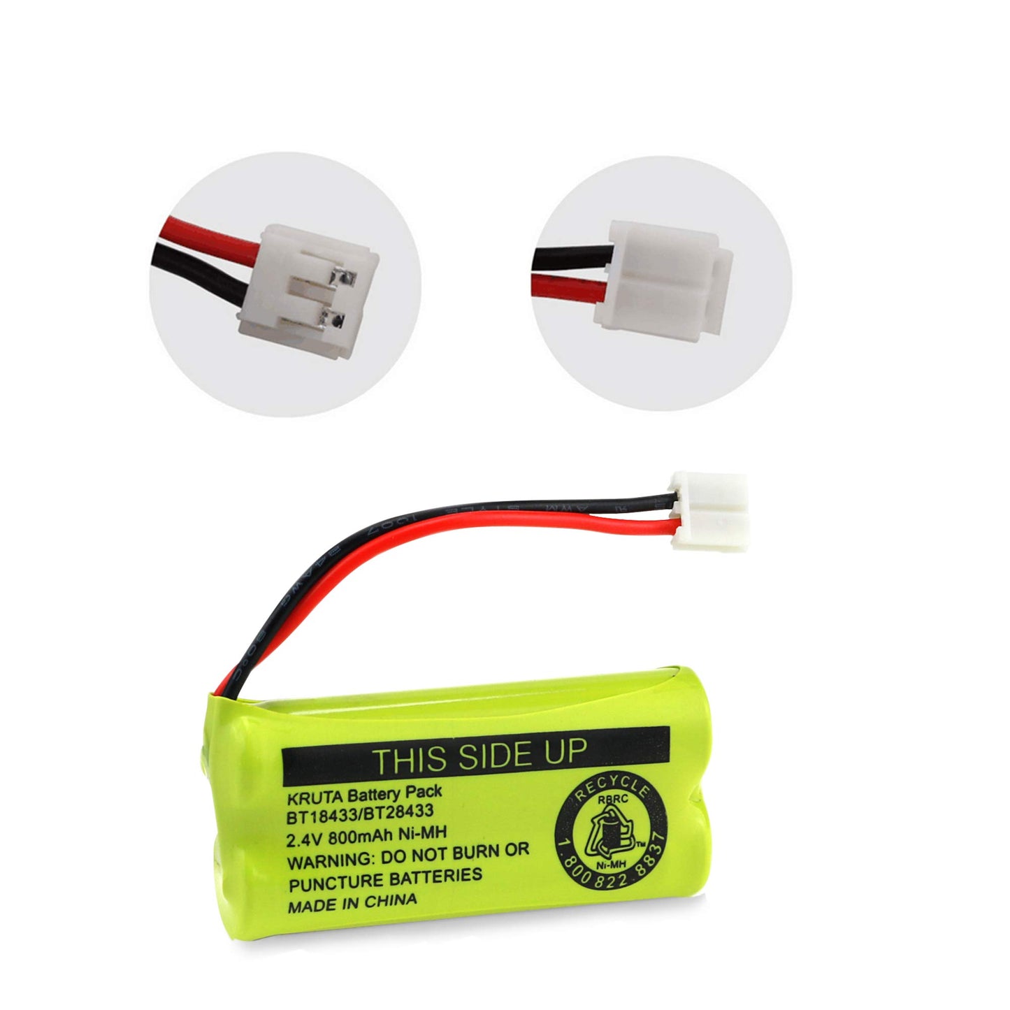 Kruta BT18433/BT28433 BT184342 BT284342 BT1011 BT-1011 800mAh 2.4V Replacement Cordless Phone Battery Compatible with CS6209 CS6219 CS6229 DS6151