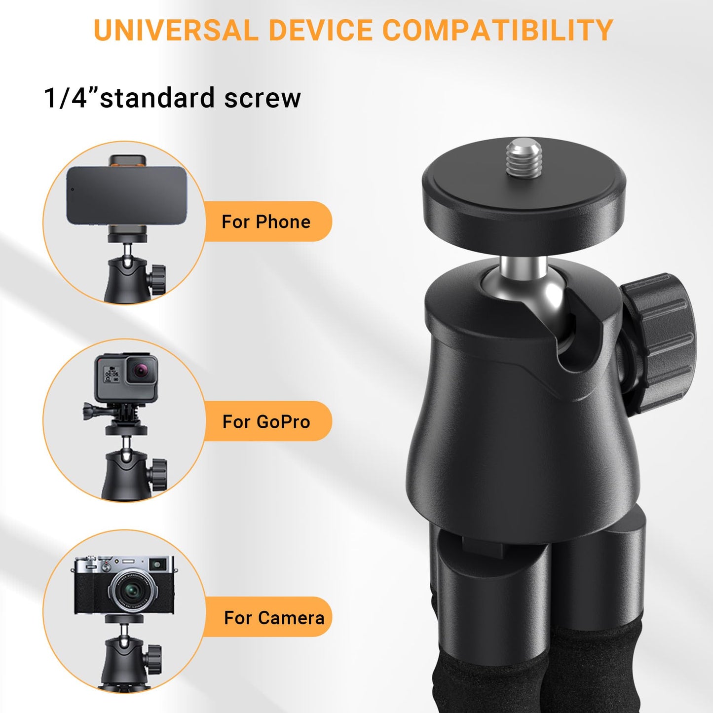 Flexible Phone Tripod with Zoom Wireless Remote for iPhone Video Recording, Mini Octopus Camera Stand for Content Creator, Bendable 360° Adjustable