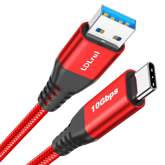 USB-C Data Cable 10Gbps [6ft, Red], Android Auto USB 3.2 Gen 2 USB A to USB C Data Transfer Cord Type C 3.1A Fast Charging for Samsung Galaxy