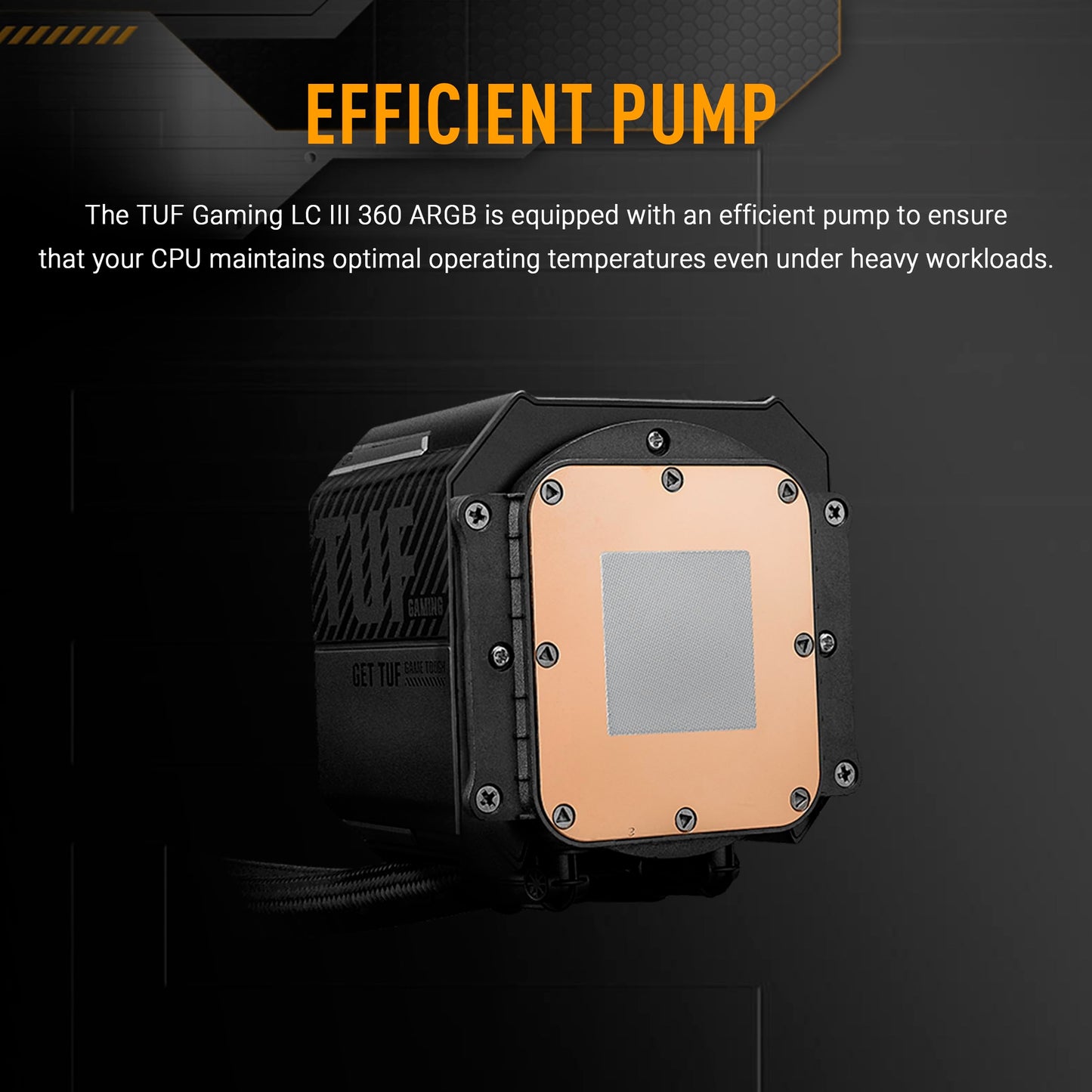 ASUS TUF Gaming LC III 360 ARGB AIO Cooler with pre-Installed & Integrated Triple Fans Designed for high Airflow and Static Pressure; efficient Pump