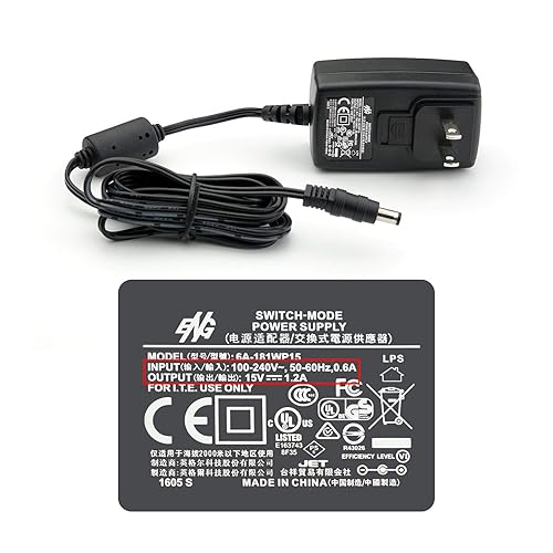 Plustek Power Adapter 15V 1.2A for OpticFilm 8100, 8200i SE, 8200i Ai, 8300i, 7400,7500 and 7600 Series use.