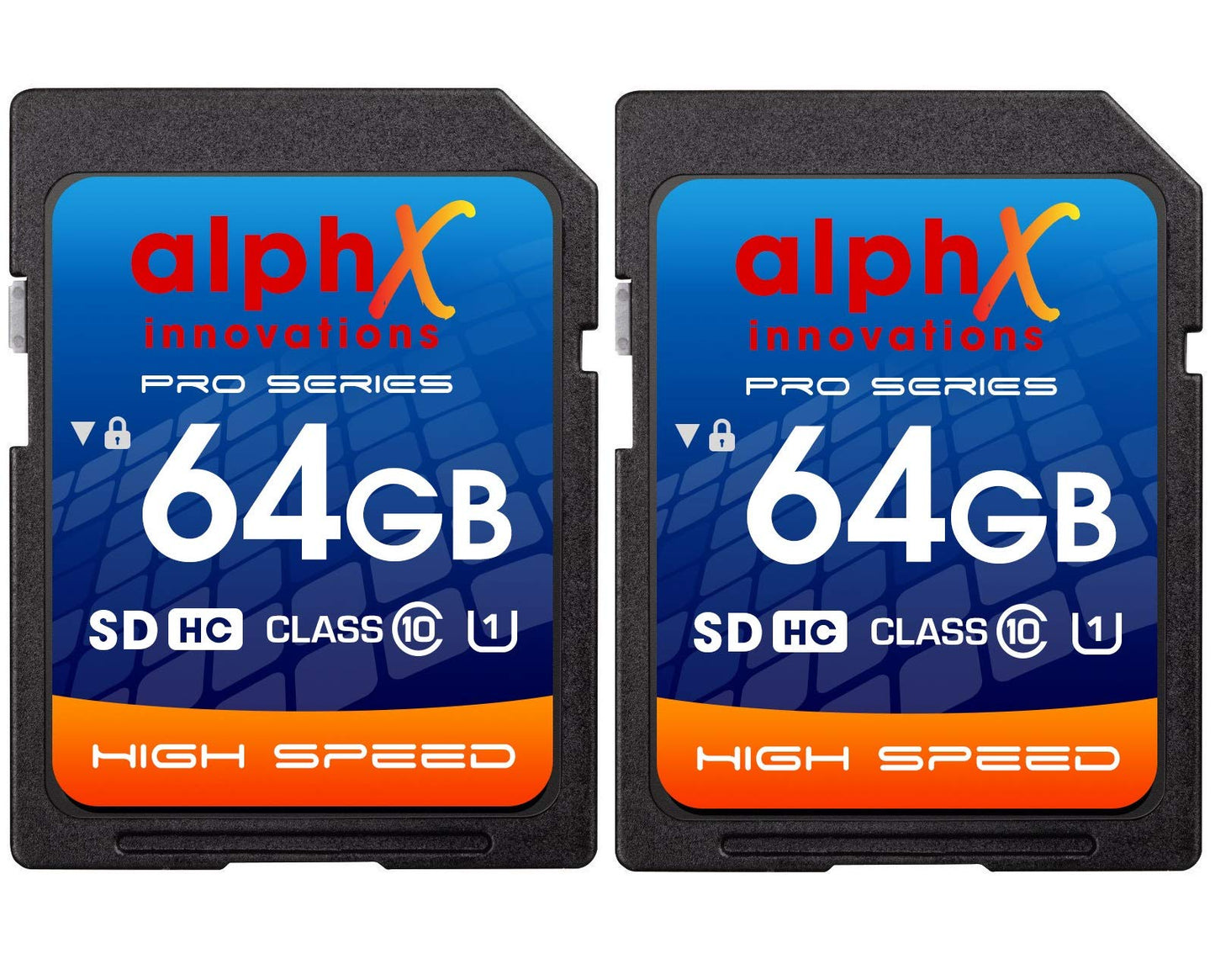 AlphX 64GB SD Card Class 10 Flash Memory for Digital Cameras [2 Cards]