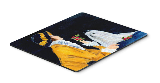 Caroline's Treasures SS8537MP "Lady with her Maltese Mouse Pad, Hot Pad or Trivet" for Home Office Gaming Working Computers Laptop Mouse Mat,Washable