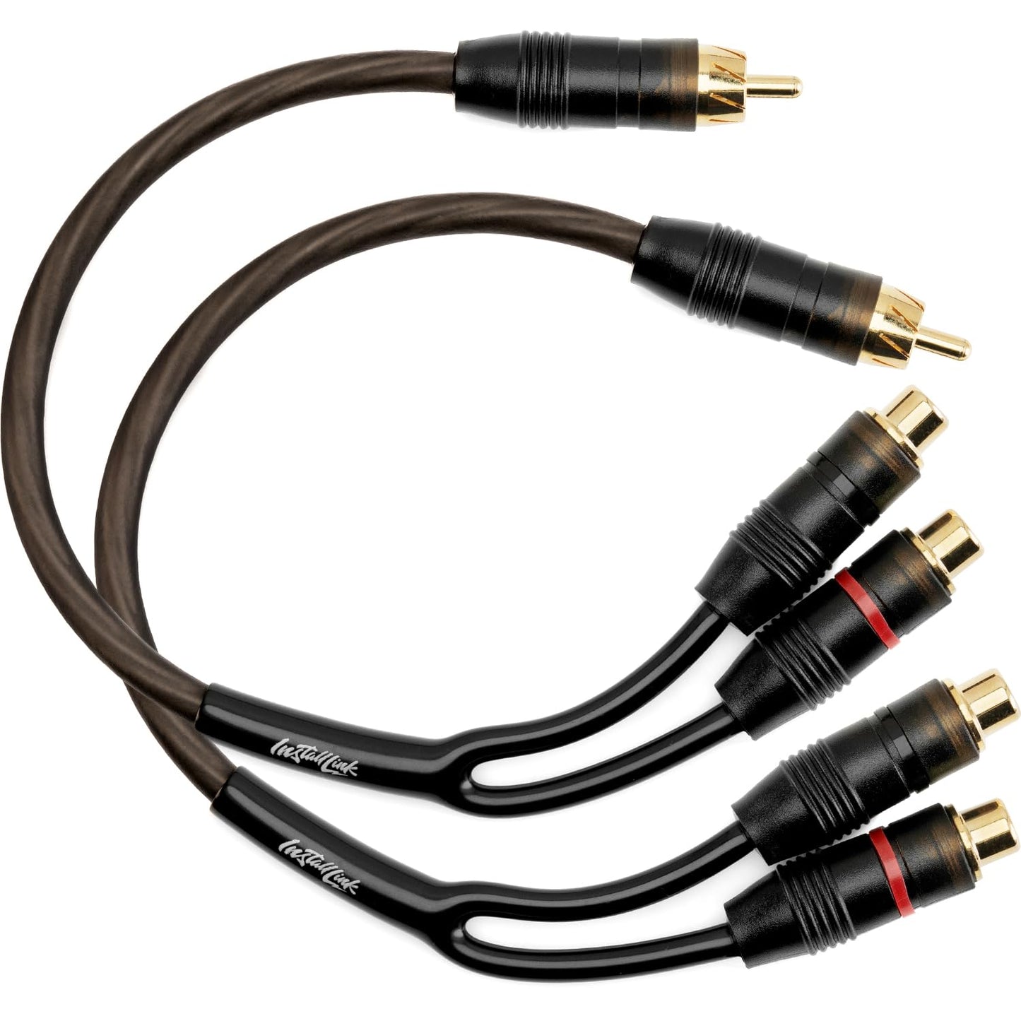 Install Link RCA Audio Cable for Subwoofer or Stereo Cable, Y Adapter 1-Male to 2-Female Splitter, 2pk