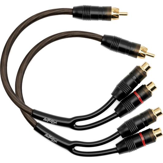 Install Link RCA Audio Cable for Subwoofer or Stereo Cable, Y Adapter 1-Male to 2-Female Splitter, 2pk