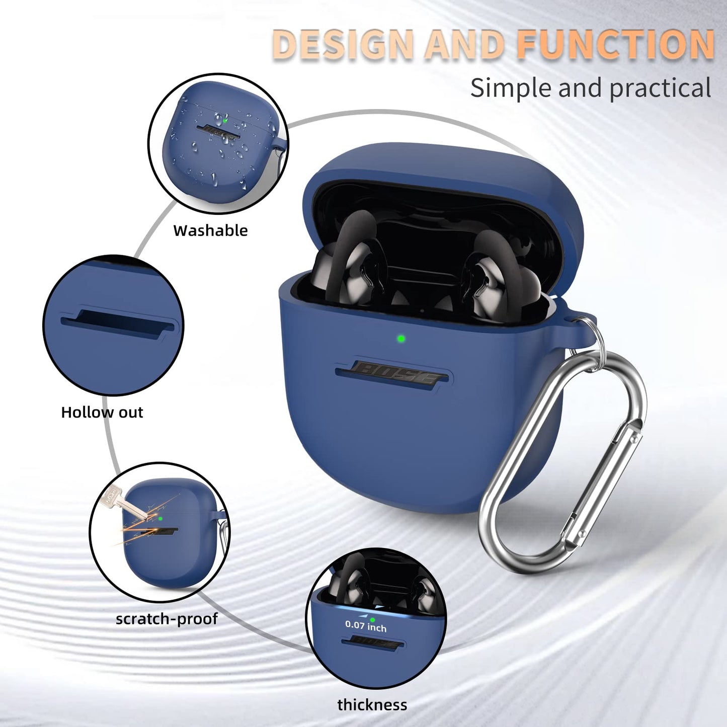 Case for Bose QuietComfort Earbuds II(2022)& New Bose QuietComfort Ultra Case (2023), WOFRO Silicone Protective Skin Cover for New Bose QuietComfort