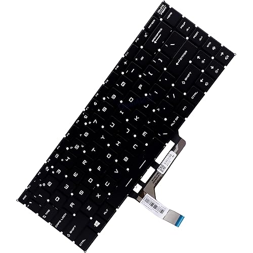 Deal4GO Single Color Backlit Keyboard Replacement for MSI GF65 Thin 10UE-047 9SD GS65 Stealth GF63 WS65 GS65VR PS63 MS-16W1/2 MS-16R6 MS-16Q4 - Black,