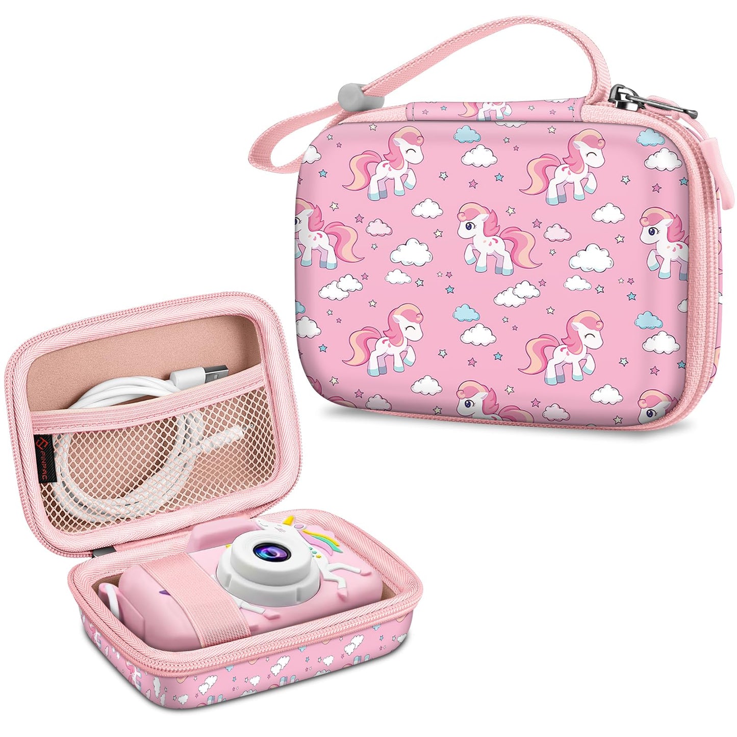 FINTIE Kids Camera Case Compatible with Goopow/Seckton/Dylanto/Mgaolo/Masterbee/CIMELR/Desuccus Kids Digital Camera Toys, Children Carrying Bag