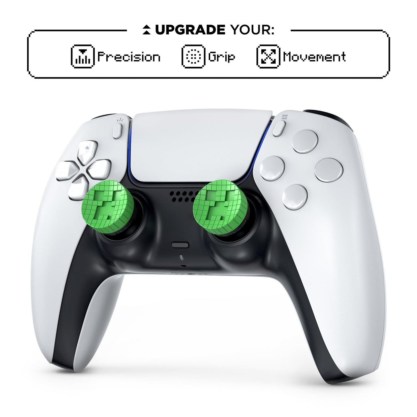 KontrolFreek Minecraft Performance Thumbsticks Creeper Edition: for PlayStation 5 (PS5) & PlayStation 4 (PS4) Controller | Mid-Rise | Green