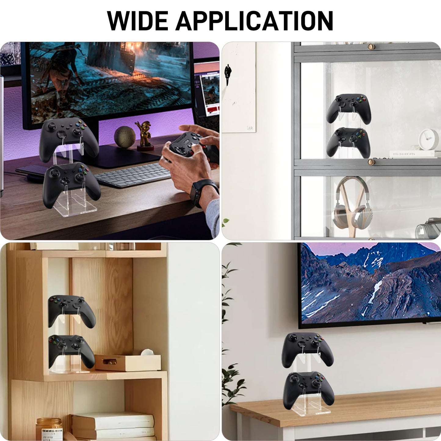 YIBEICO 2-Tier Game Controller Holder for Xbox Series X, Xbox, 360, Ps5, Ps4, Switch,Nintendo,Steam Controller, Desktop Computer Game