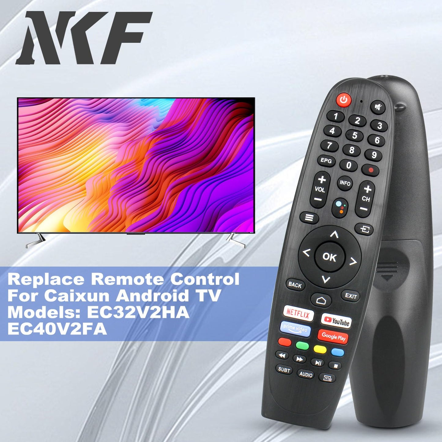 EC32V2HA EC40V2FA Replace Remote Control for Caixun Android TV Remote and BLAUPUNKT, for SANSUI TV Remote and ARRQW