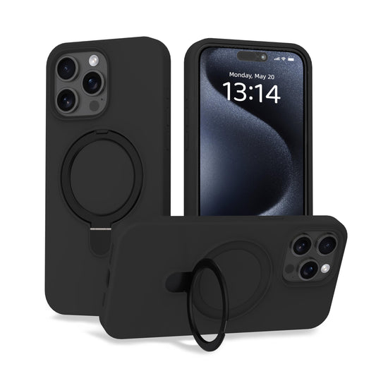 IAIYOXI Case for iPhone 16 Case with Magnetic Invisible Stand - MagSafe Compatible, Military Drop Tested, Shockproof Silicone Cover for Women and Men