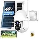 Vearoat 4G LTE Cellular Security Camera Outdoor System, Lifetime Free Unlimited Data,Wireless Solar Security Camera Built in SIM Card, 360° Live View