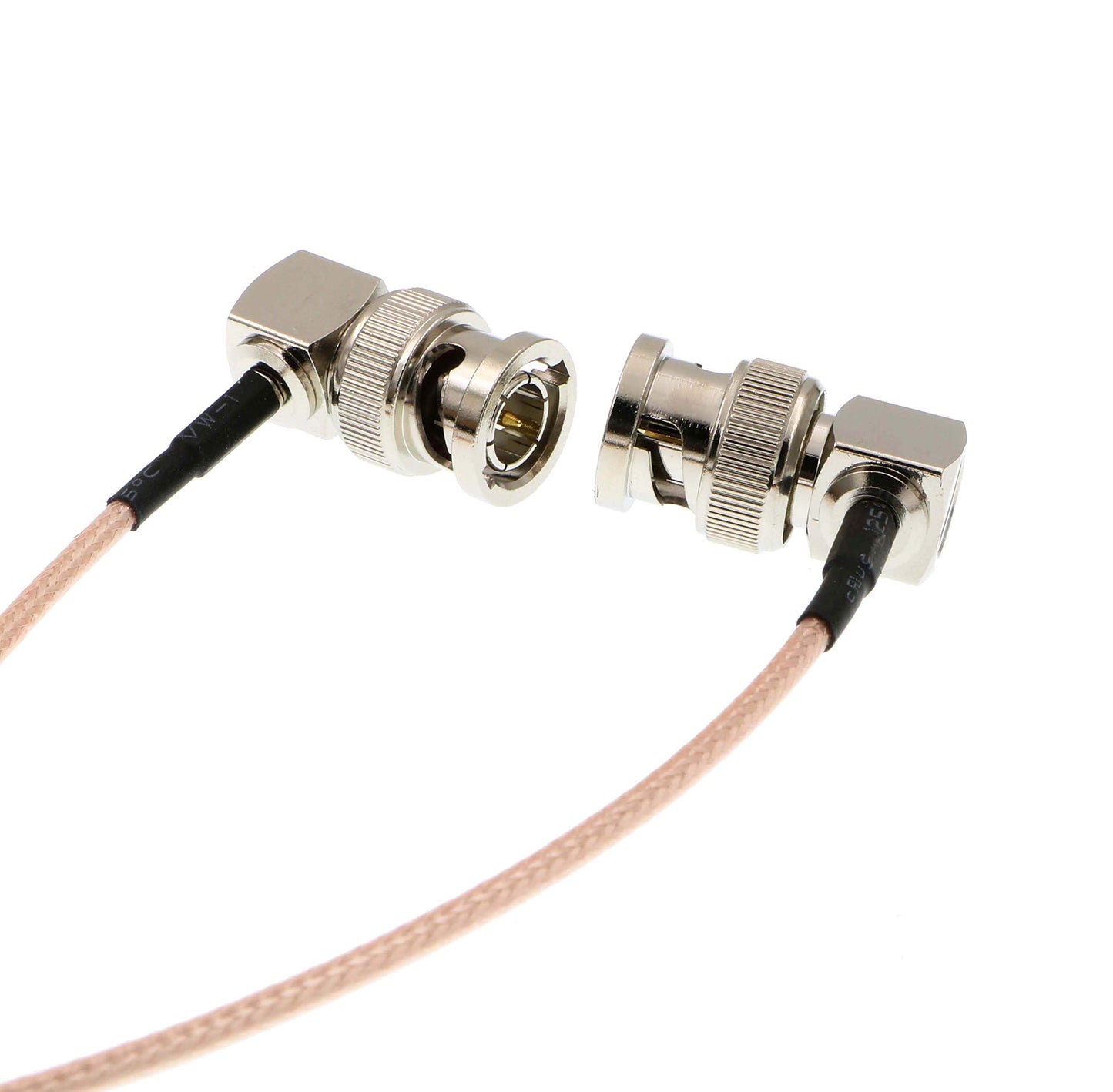 Uonecn RG179 HD-SDI Cable Right Angle BNC Male to Male 75ohm MegaFlex for Blackmagic HyperDeck Shuttle and BMCC BMPC Hyperdeck Cameras 24''