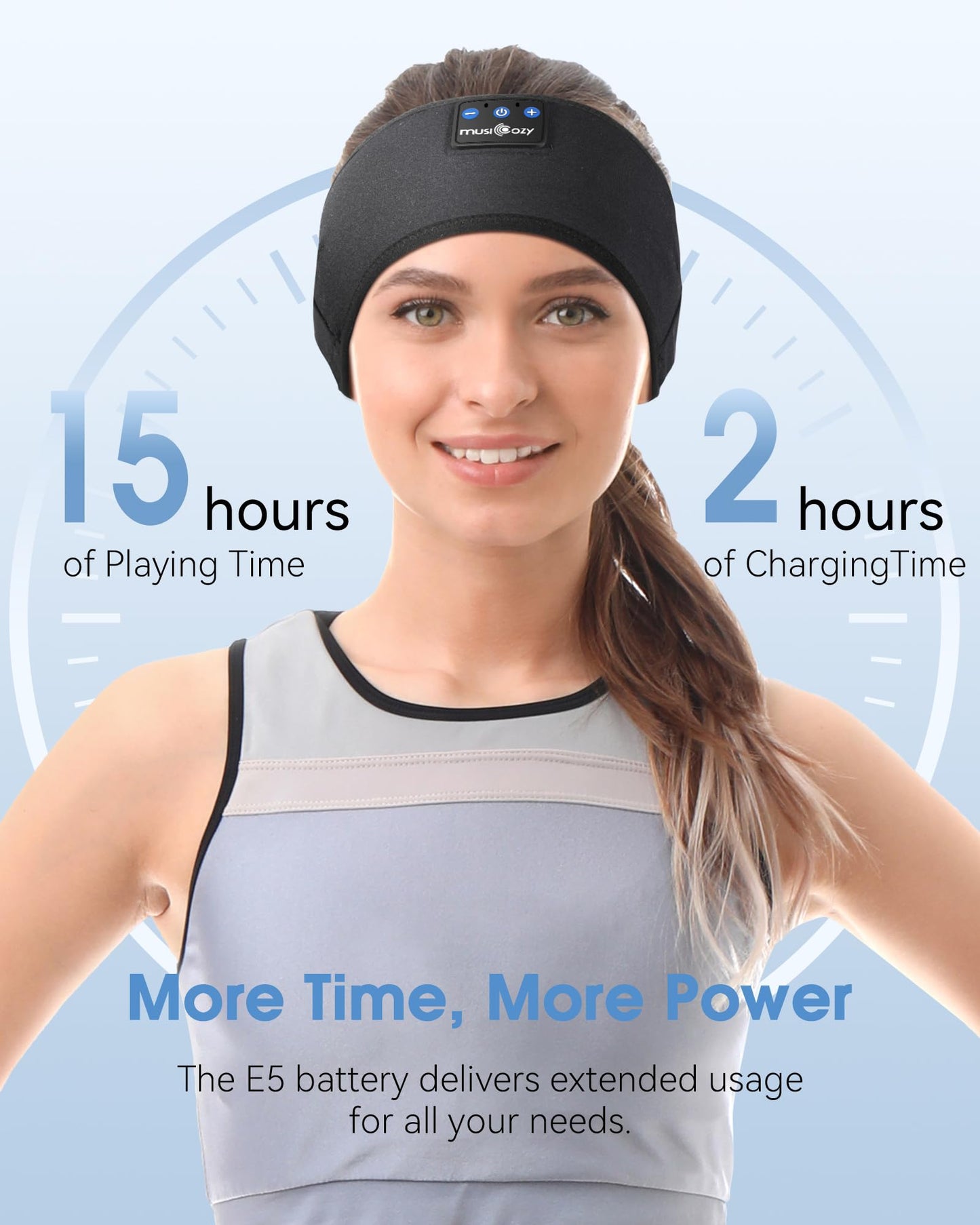 MUSICOZY Sleep Headphones Bluetooth Headband Headphones for Side Sleepers