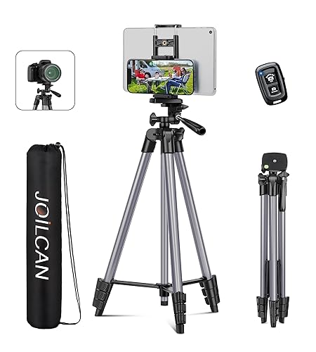 JOILCAN 67" Tripods Camera Tripod, Phone Tablet Tripod for Video Recording Vlog Photo with Remote Carry Bag, Aluminum Lightweight Travel Tripods