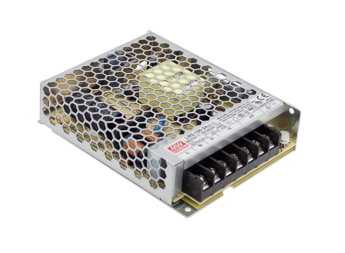 Brand Mean Well Part Number LRS-100-12 Brend Switching Power Supply, 12V, 8.5A, Single Output, 102W, 5.08" L x 3.82" W x 1.18" H - Box of 3