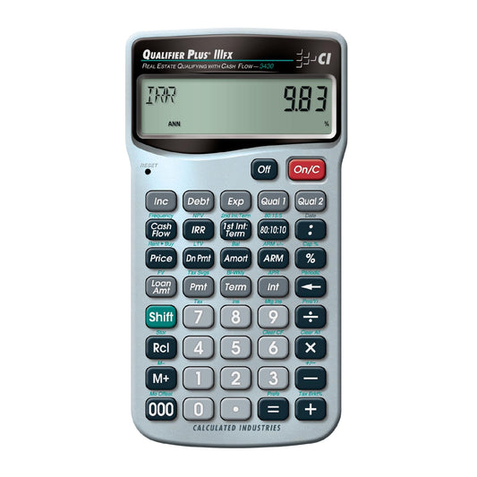 Calculated Industries 3430 Qualifier Plus IIIfx Advanced Real Estate Mortgage Finance Calculator | Clearly-Labeled Keys | Buyer Pre-Qualifying |