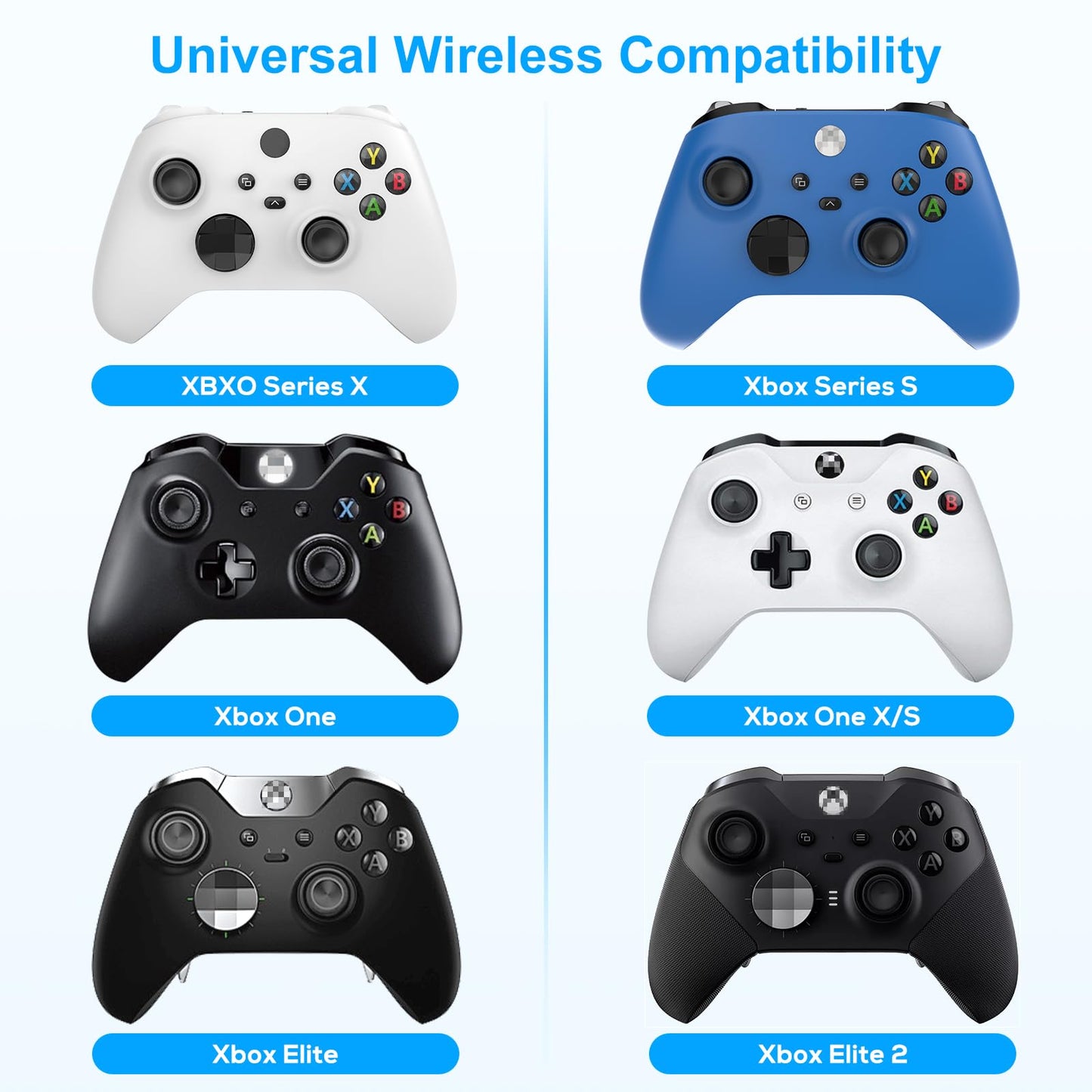 Keyboard for Xbox Series X/S, One/One X/S, Elite One/2 Controller, Wireless Gaming Chatpad Message Keypad with USB Receiver, Audio/Headset Jack