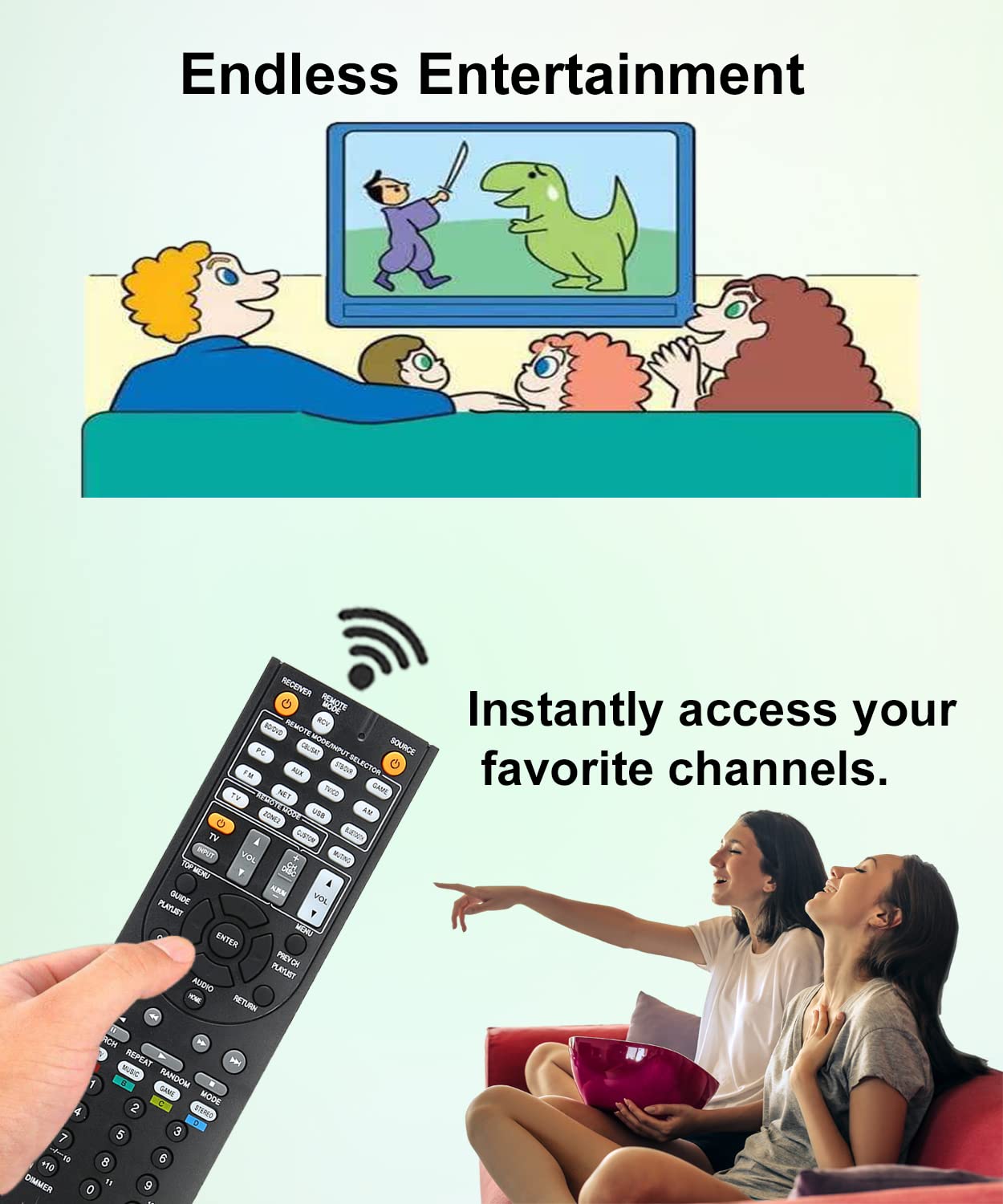 JISOWA Replacement Remote Control for Onkyo HT-R393 RC-879M HT-S370 RC-880M TX-NR535 RC879M HT-R693 RC880M HT-R993 HT-S9700THX HT-RC660 HT-S7700