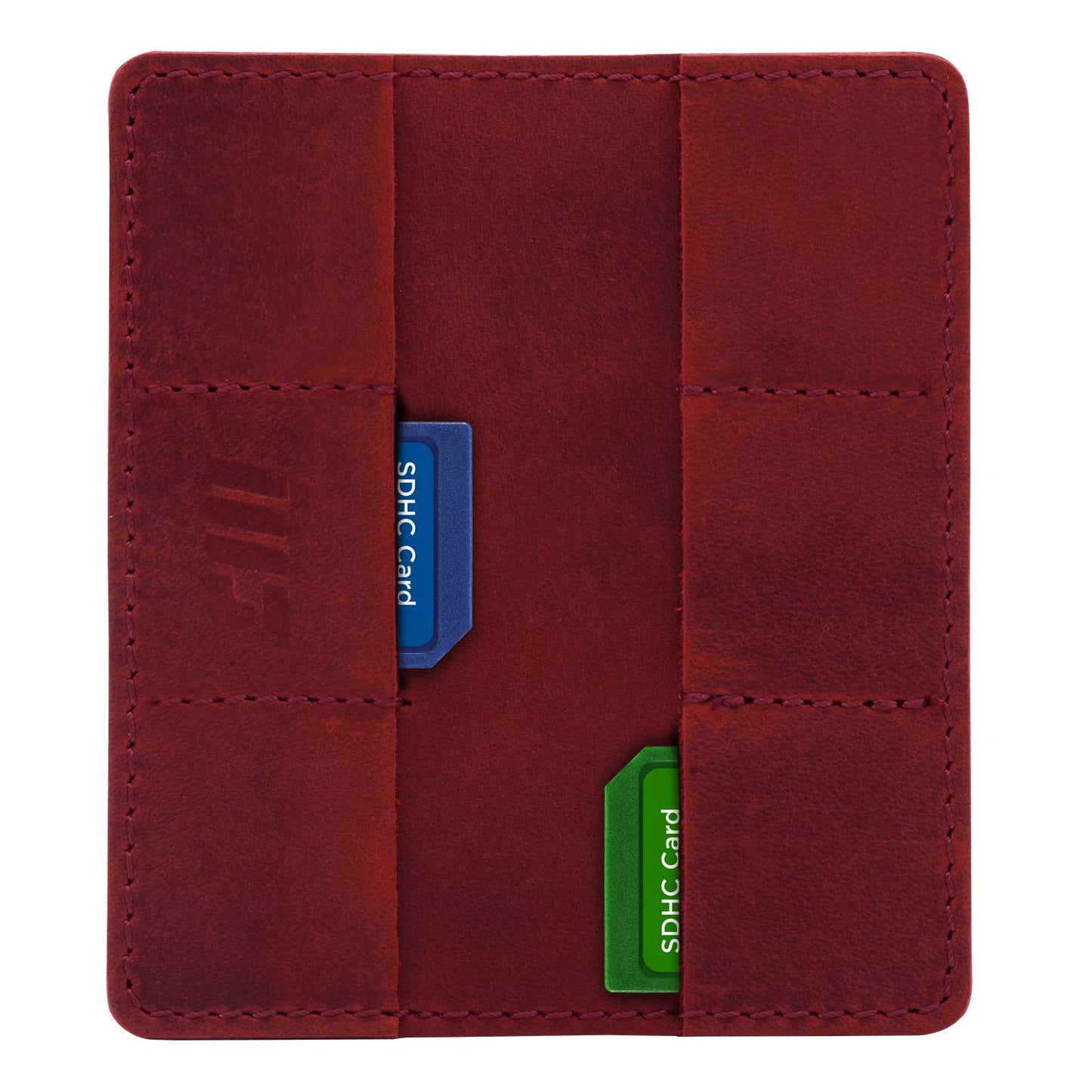 MegaGear Leather SD Card Holder - 12 Slots Memory Card Case, Durable Storage Organizer, Compatible with Sony RX100 IV, Olympus TG-4