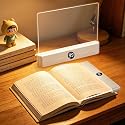 LED Book Light for Reading in Bed, Rechargeable Full Page Flat Panel Book Lamp, Eye Care Reading Light with 3 Color Modes, Stepless Dimming & Timer