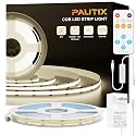 PAUTIX COB LED Strip Lights,UL Listed Dotless LED Lights with RF Remote,16.4ft Natural White 4000K Super Bright Dimmable Flexible Diffused LED Tape
