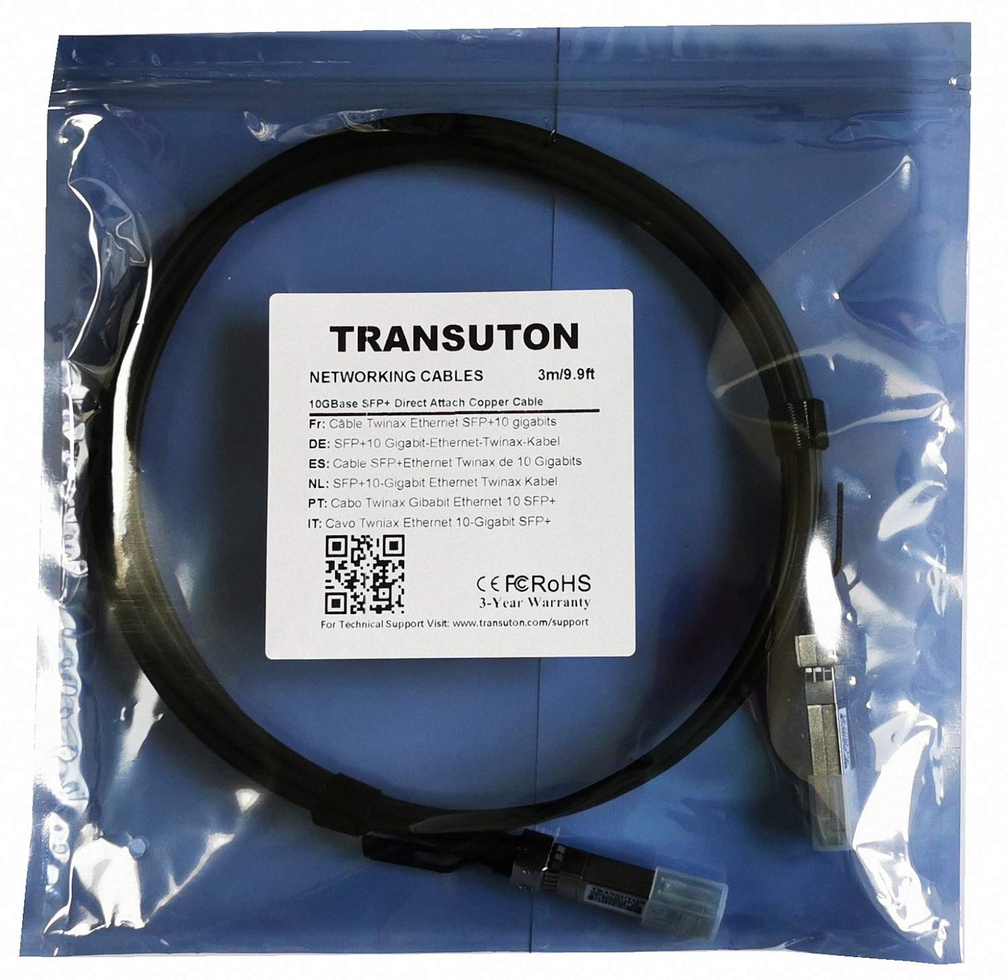 10GBase-CU SFP+ Passive Direct Attach Copper Twinax Cable for Cisco, Ubiquiti, D-Link, Juniper,Mellanox,Ethernet 10GbE 10Gb/s SFP+ to SFP+ DAC Cable