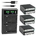 Kastar NP-F990 Battery 3-Pack and LTD2 USB Charger Compatible with Sony CCD-TRV26 CCD-TRV27 CCD-TRV300 CCD-TRV3000 CCD-TRV315 CCD-TRV35 CCD-TRV36