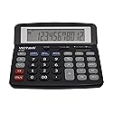 Victor 9700 12-Digit Standard Function Business Calculator, Battery and Solar Hybrid Powered Tilt LCD Display, Great for Home and Office Use, Black
