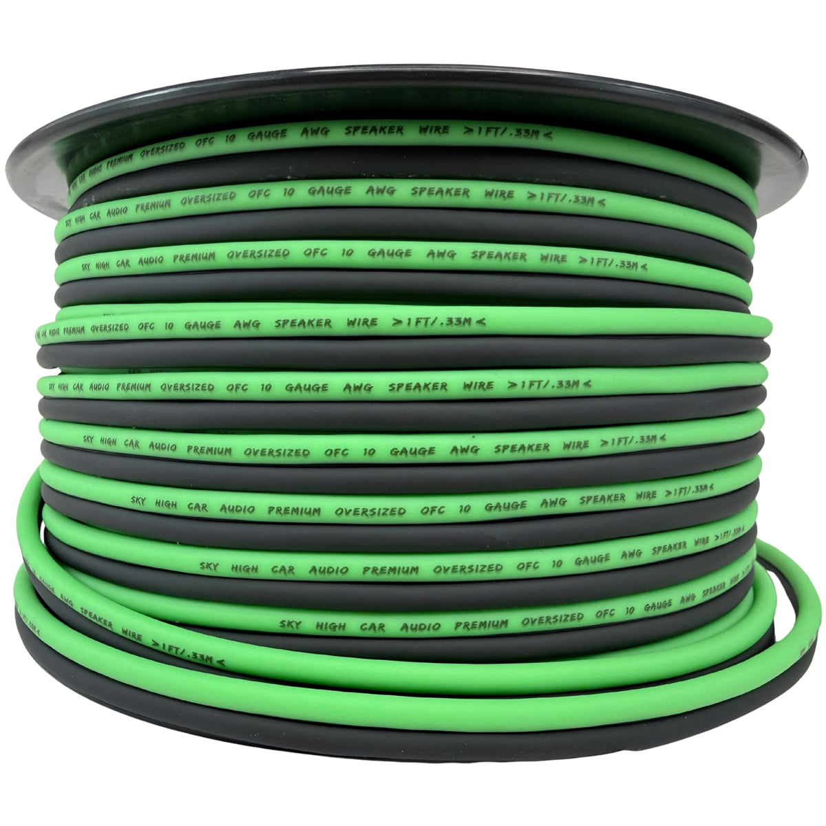 200' feet True 10 Gauge AWG OFC Speaker Wire Green/Black Car Home Audio