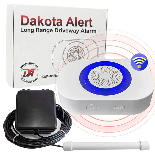Dakota Alert Driveway Alarm Sensor - DCPA-4k Plus Driveway Alarms Wireless Outside Weatherproof Alert System, 1-Mile-Long Range Sensors, Receiver