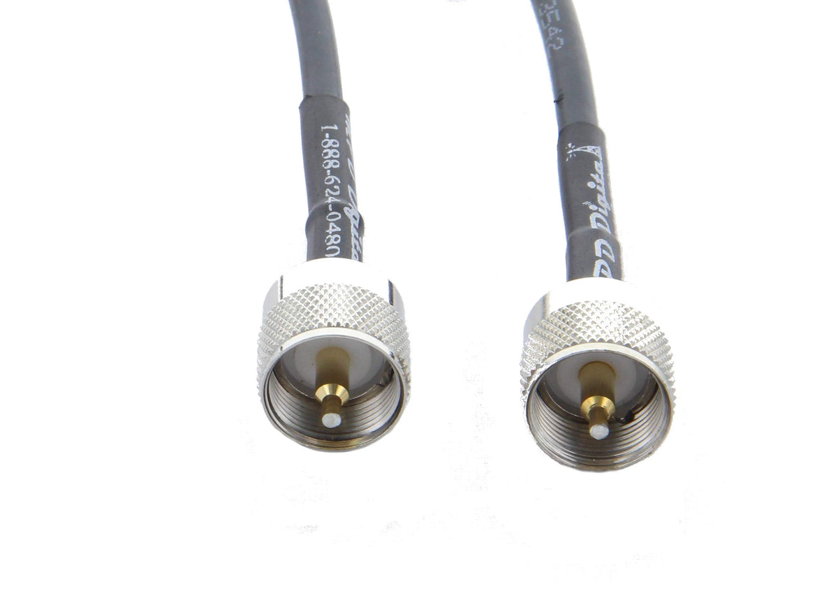 MPD Digital I RG8X Coax Cable I UHF PL259 Male to UHF PL259 Male Connector I 50 Omh I RF, CB & AIS Mini-8, Jumper I Made in the USA I Black, 50